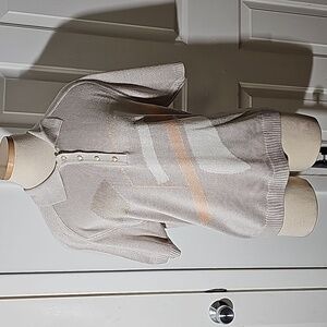 Freya made in Germany short sleeve sweater Henley style.  Cream and peach medium